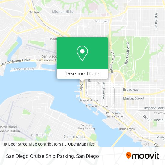 San Diego Cruise Ship Parking map