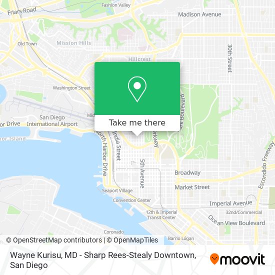 Wayne Kurisu, MD - Sharp Rees-Stealy Downtown map