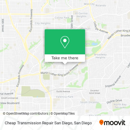 Cheap Transmission Repair San Diego map