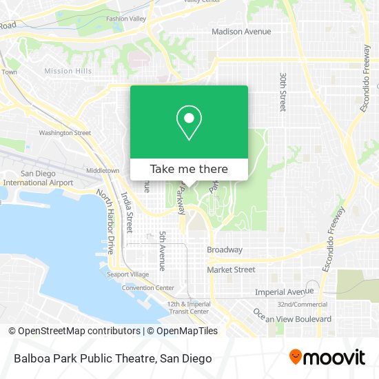 Mapa de Balboa Park Public Theatre