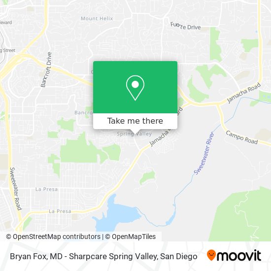 Bryan Fox, MD - Sharpcare Spring Valley map