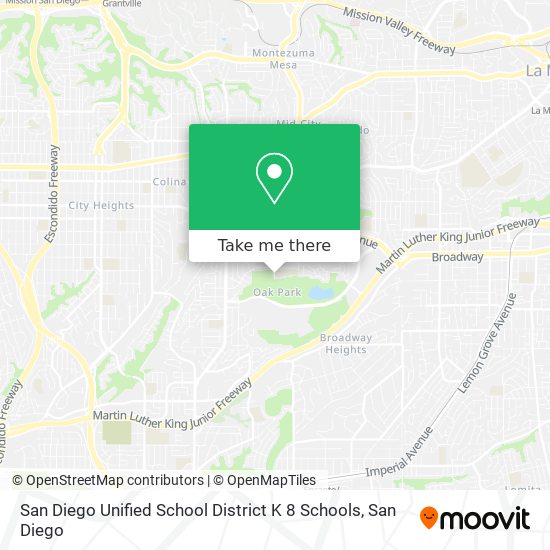 San Diego Unified School District K 8 Schools map