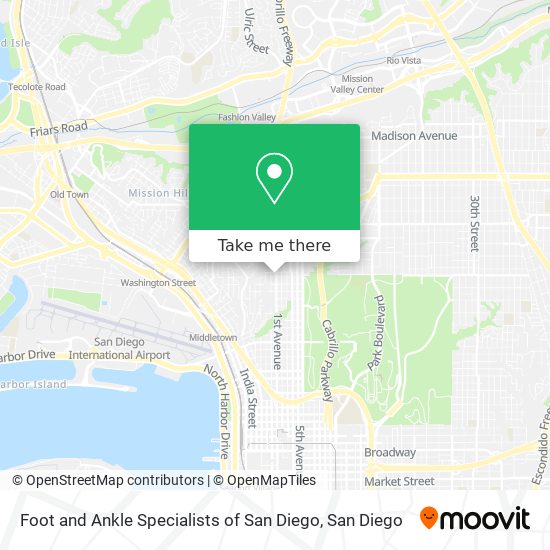 Mapa de Foot and Ankle Specialists of San Diego