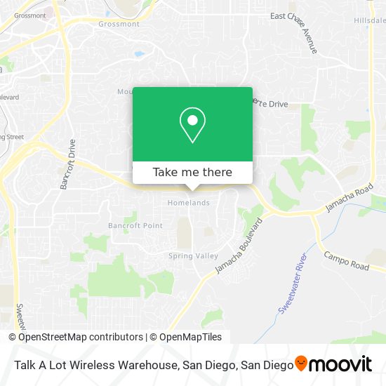 Talk A Lot Wireless Warehouse, San Diego map