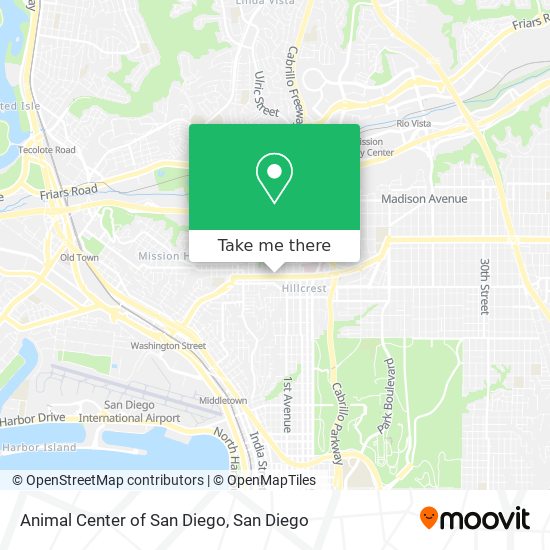 Mapa de Animal Center of San Diego