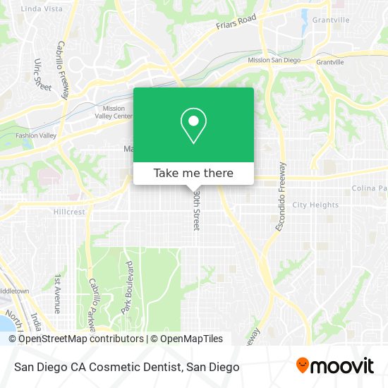 Mapa de San Diego CA Cosmetic Dentist