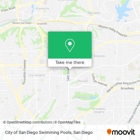 City of San Diego Swimming Pools map