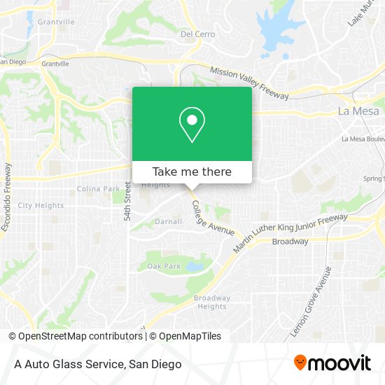 A Auto Glass Service map