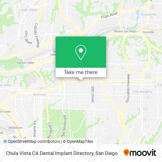 Mapa de Chula Vista CA Dental Implant Directory