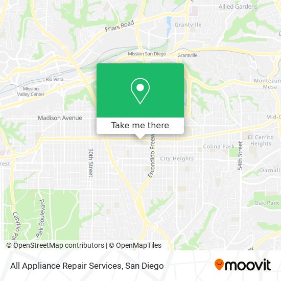 All Appliance Repair Services map