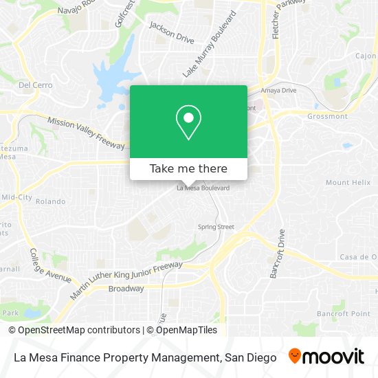 La Mesa Finance Property Management map