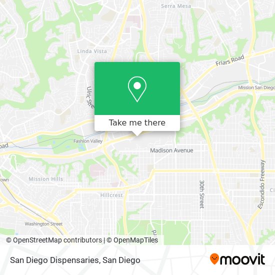 San Diego Dispensaries map