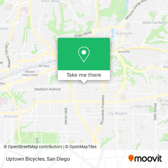 Uptown Bicycles map