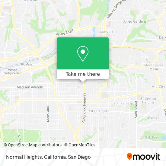 Normal Heights, California map