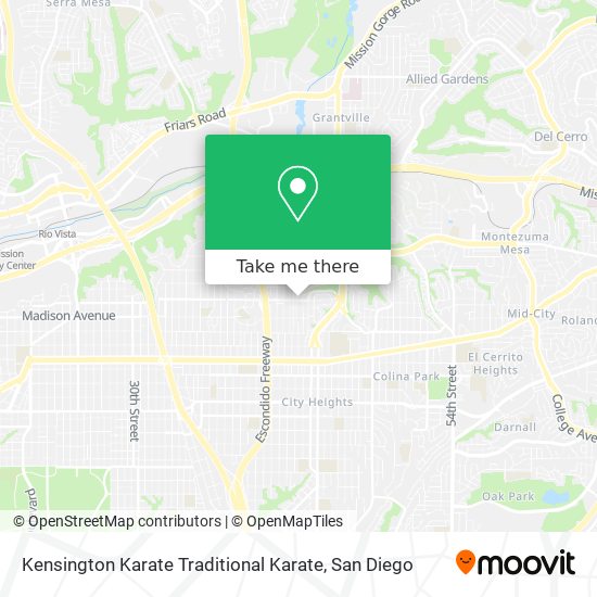 Mapa de Kensington Karate Traditional Karate