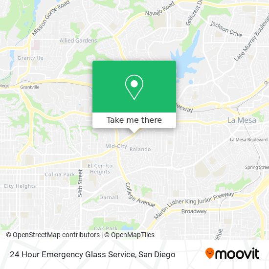 Mapa de 24 Hour Emergency Glass Service