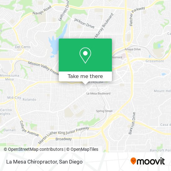 Mapa de La Mesa Chiropractor