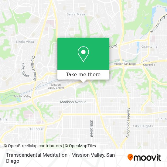Mapa de Transcendental Meditation - Mission Valley