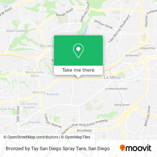 Mapa de Bronzed by Tay San Diego Spray Tans