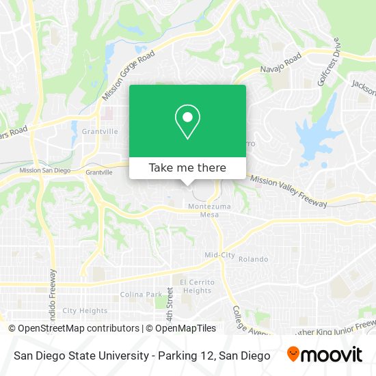 Mapa de San Diego State University - Parking 12