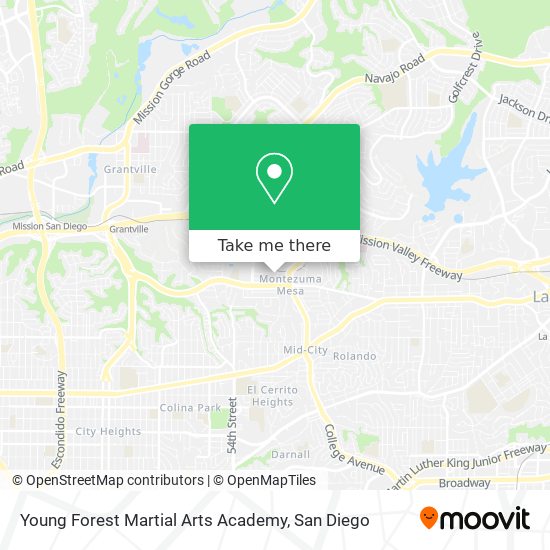 Mapa de Young Forest Martial Arts Academy