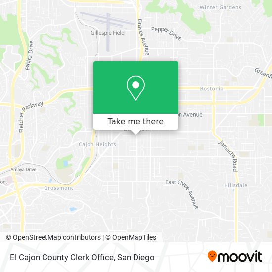 El Cajon County Clerk Office map