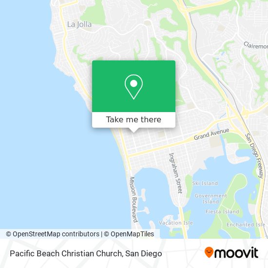 Pacific Beach Christian Church map