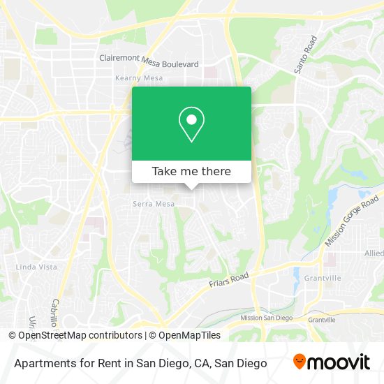 Apartments for Rent in San Diego, CA map