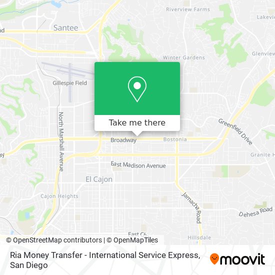 Mapa de Ria Money Transfer - International Service Express