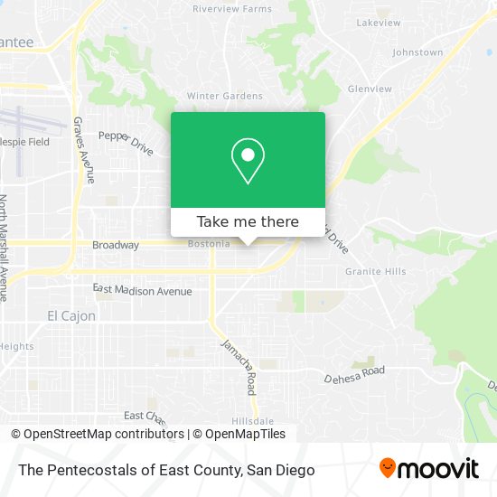 The Pentecostals of East County map