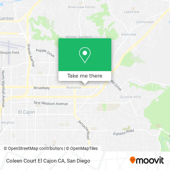 Mapa de Coleen Court El Cajon CA