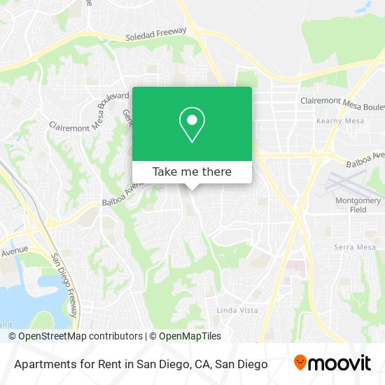 Mapa de Apartments for Rent in San Diego, CA