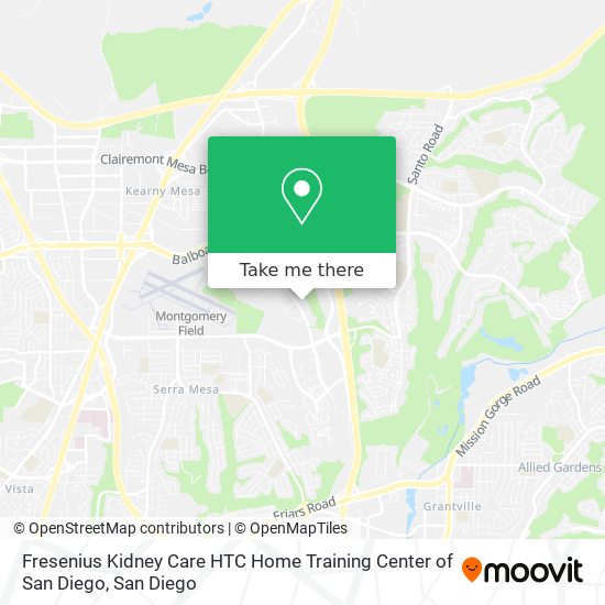 Fresenius Kidney Care HTC Home Training Center of San Diego map