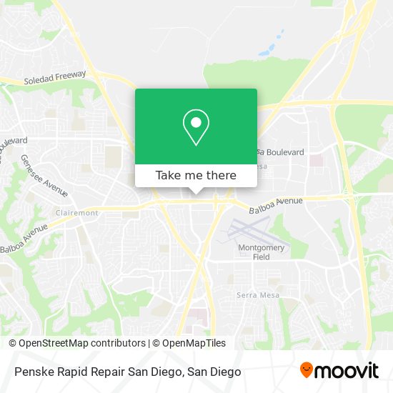 Penske Rapid Repair San Diego map