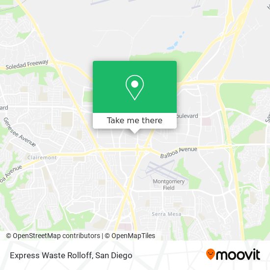 Mapa de Express Waste Rolloff