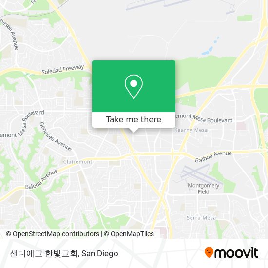 Mapa de 샌디에고 한빛교회
