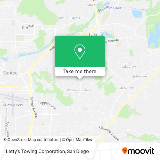 Mapa de Letty's Towing Corporation