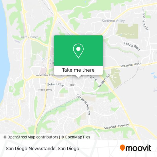 San Diego Newsstands map