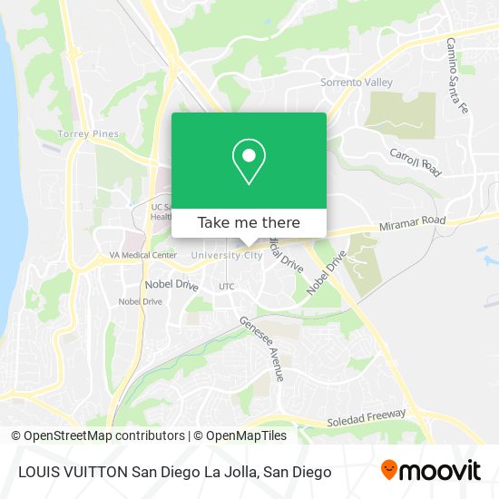 LOUIS VUITTON San Diego La Jolla map