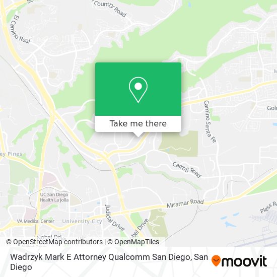 Mapa de Wadrzyk Mark E Attorney Qualcomm San Diego