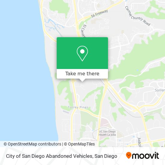 City of San Diego Abandoned Vehicles map