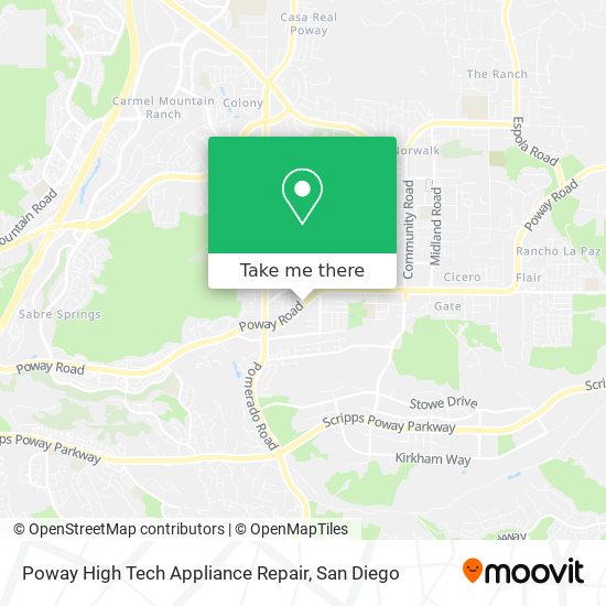 Poway High Tech Appliance Repair map