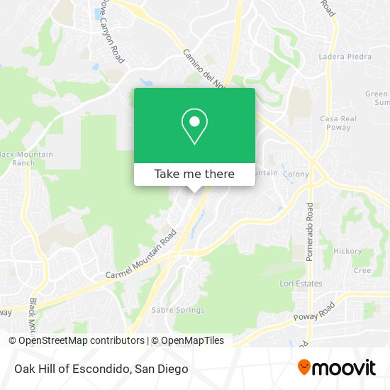 Oak Hill of Escondido map