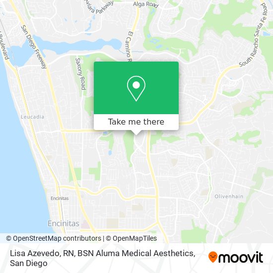 Mapa de Lisa Azevedo, RN, BSN Aluma Medical Aesthetics