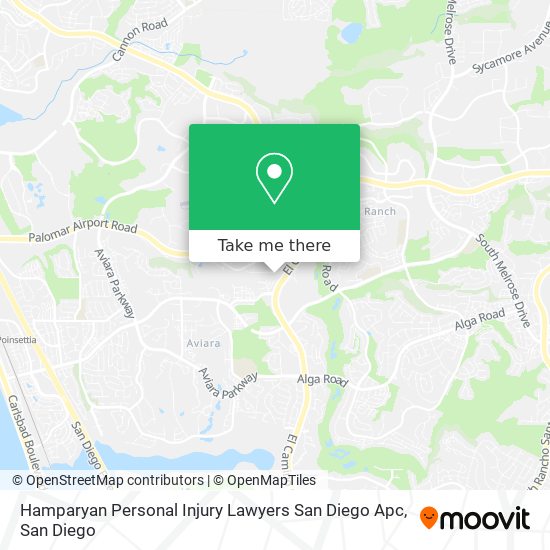 Hamparyan Personal Injury Lawyers San Diego Apc map