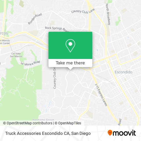 Truck Accessories Escondido CA map