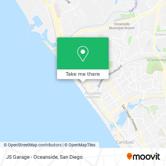 Mapa de JS Garage - Oceanside