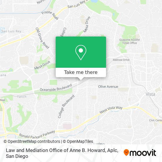Mapa de Law and Mediation Office of Anne B. Howard, Aplc