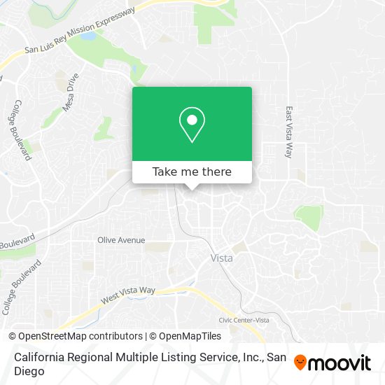 Mapa de California Regional Multiple Listing Service, Inc.