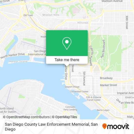 San Diego County Law Enforcement Memorial map